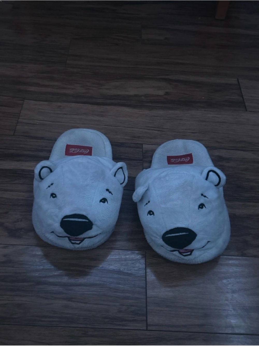 Plush Polar Bear Slippers in White